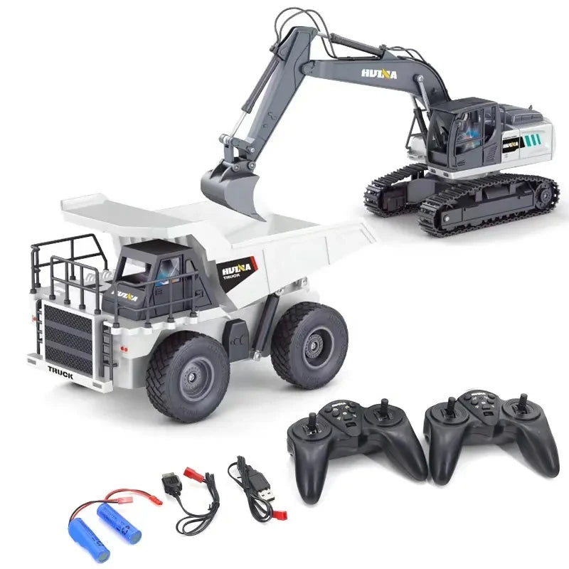 Huina 1559 RC Excavator and Dump Truck Set