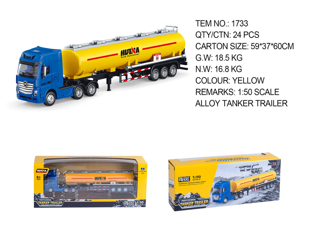 Huina 1733 Static Semi Alloy Tanker