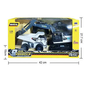 Set Doppio Veicoli 1:24 Set Escavatore E Camion RC Huina 1559 - Scala 1 Set Doppio Veicoli 1:24 Set Escavatore E Camion RC Huina 1559 - Scala 1