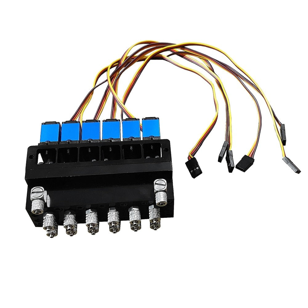 Channels Directional Valve with Servos For RC Hydraulic Excavator