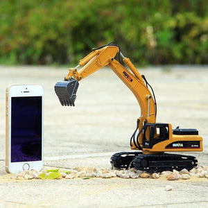Huina 1710 1:50 Alloy Diecast Excavator with iphone